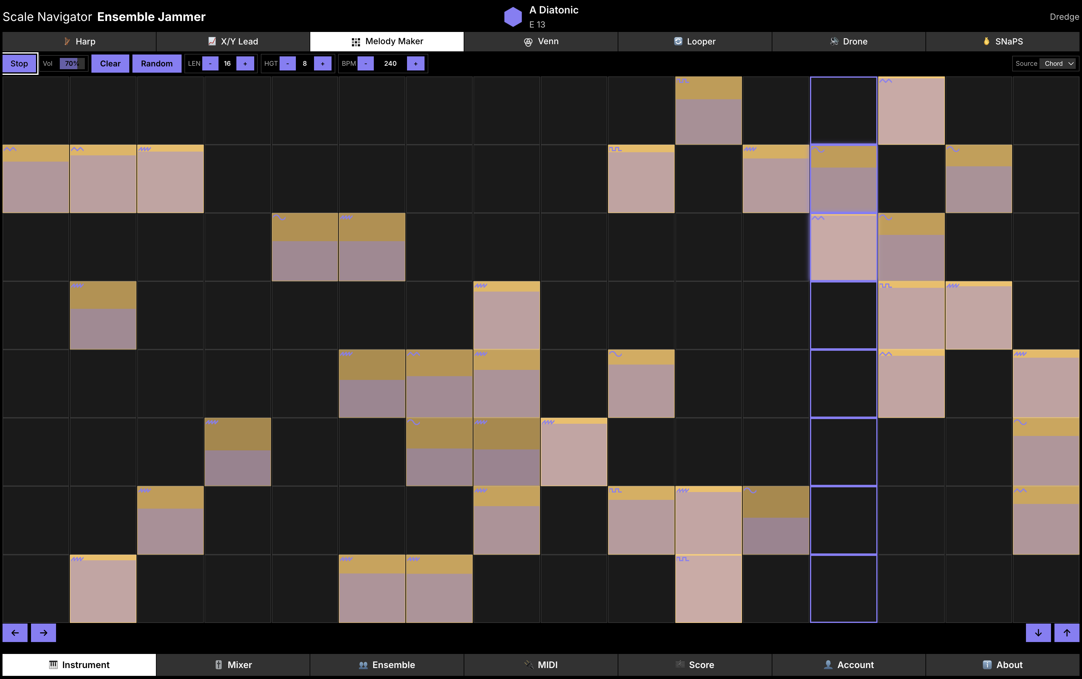 Ensemble Jammer instruments